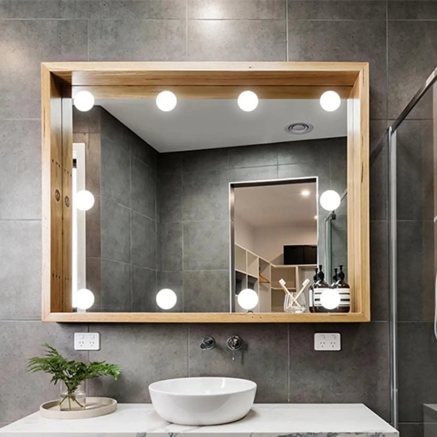LED Mirror Light Bulbs with USB Touch Switch for Vanity & Dressing Table