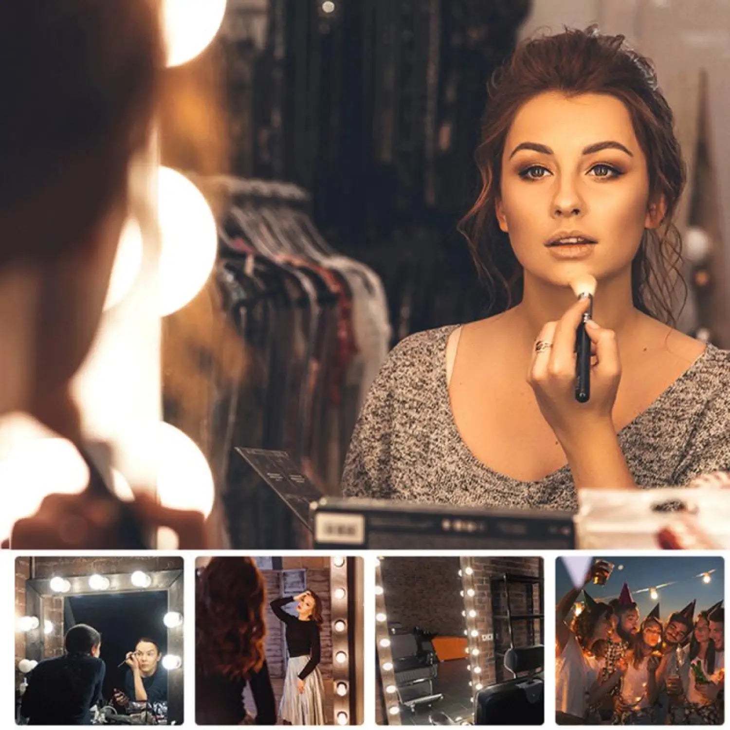 LED Mirror Light Bulbs with USB Touch Switch for Vanity & Dressing Table